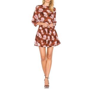 Ganni Georgette Floral Mini Dress Sz 2